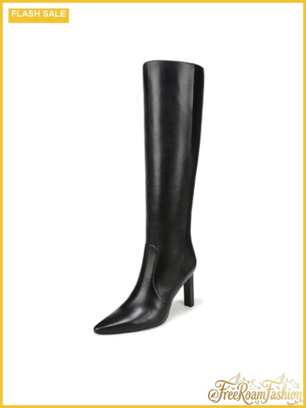 Sam Edelman Cassie Knee-High Leather Stiletto Heel Zip Boots
